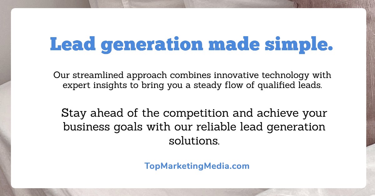 TMM Lead Generation made simple